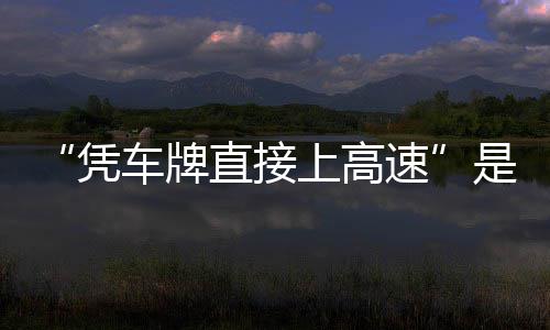 直接准确凭息解的信读上高速是不车牌